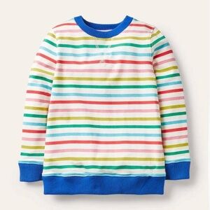 Mini Boden 11-12 retro printed sweatshirt rainbow stripe